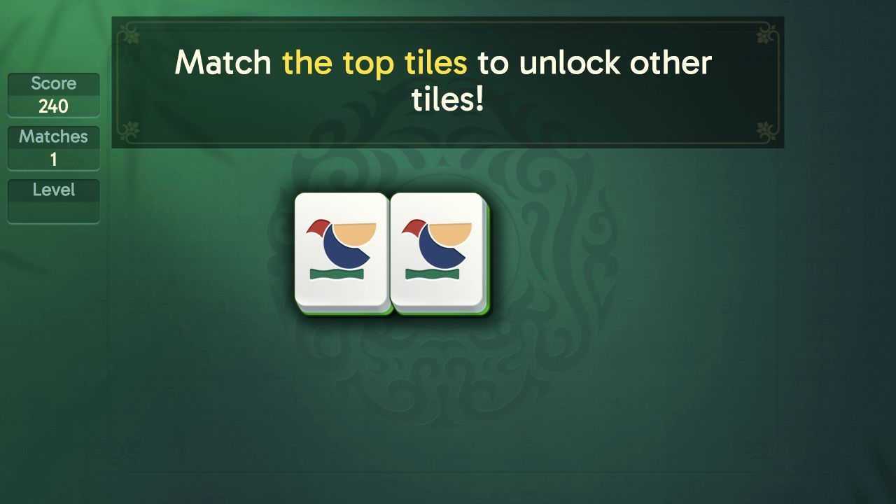 Two bird tiles are visible after the covering circular pair has been removed