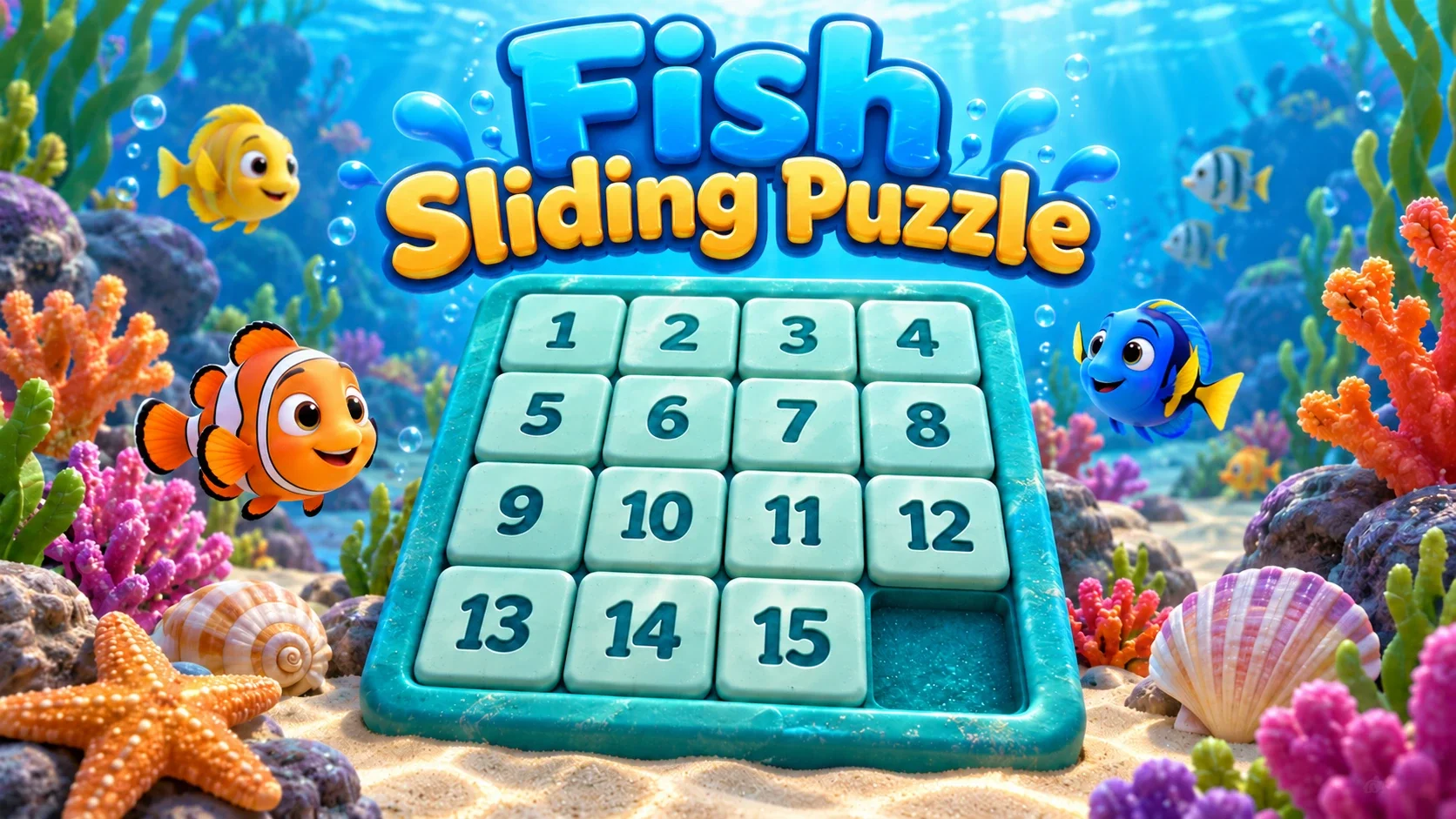 Fish Sliding Puzzle landscape cover
